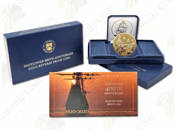 2020 US Mint Mayflower 400th Anniversary 1/4 oz Gold Reverse Proof Coin