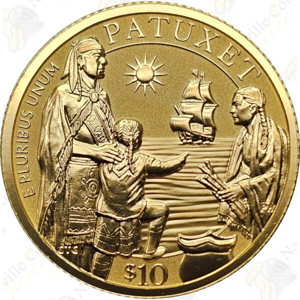 2020 US Mint Mayflower 400th Anniversary 1/4 oz Gold Reverse Proof Coin