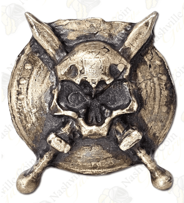 MK BarZ and Bullion 5 oz "Skull and Swords" silver bar (serialized)