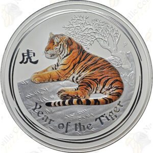 2010 Australia Lunar Series II 1-kilo .999 fine silver Year of the Tiger (Colorized)