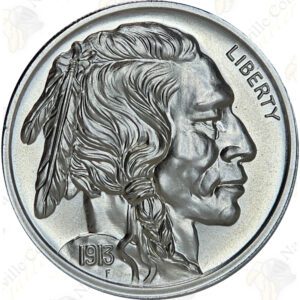 Intaglio Mint Buffalo Nickel 2 oz .999 fine silver round
