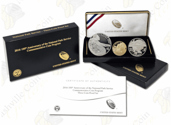 2016 National Parks 100th Anniversary Commemorative 3-piece Proof Set