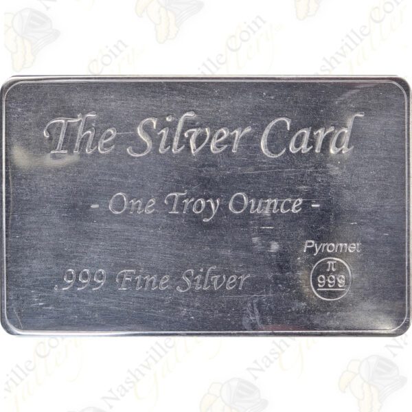 Pyromet 1 oz .999 fine silver card bar