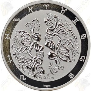 2021 Tokelau 1 oz silver Zodiac series -- Gemini
