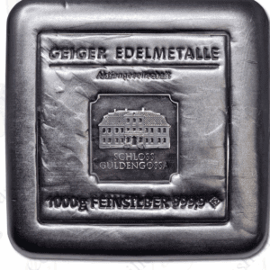 Geiger 1 kilo Original Series Square (cast) .999 fine silver bar