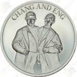 Intaglio Mint Chang and Eng 1 oz .999 fine silver round