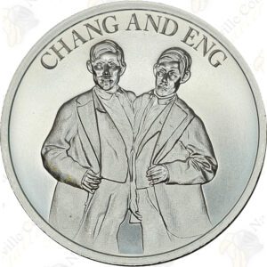 Intaglio Mint Chang and Eng 1 oz .999 fine silver round
