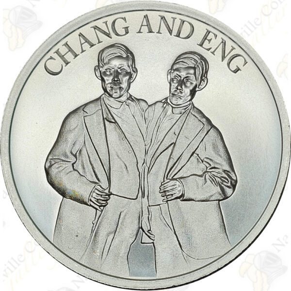 Intaglio Mint Chang and Eng 1 oz .999 fine silver round