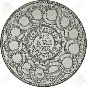 Intaglio Mint Continental Curency 2 oz .999 fine silver round