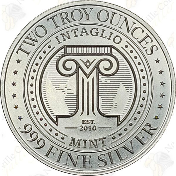Intaglio Mint "Dracula" 2 oz .999 fine silver round