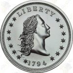 Intaglio Mint Flowing Hair Dollar 2 oz .999 fine silver round
