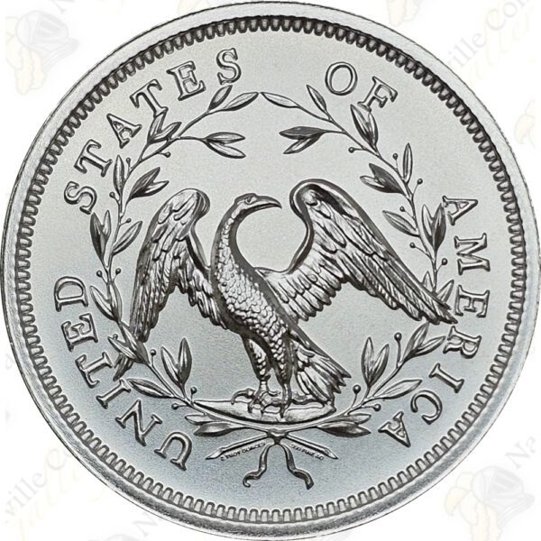 Intaglio Mint Flowing Hair Dollar 2 oz .999 fine silver round