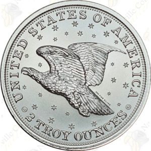 Intaglio Mint Gobrecht Dollar 2 oz .999 fine silver round