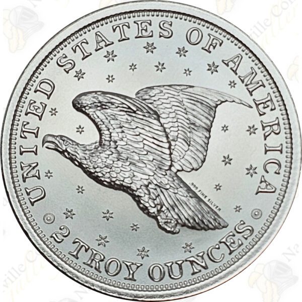 Intaglio Mint Gobrecht Dollar 2 oz .999 fine silver round