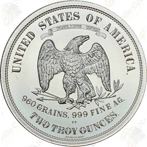 Intaglio Mint Trade Dollar 2 oz .999 fine silver round