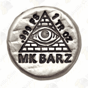 MK-Barz 1 oz .999 fine silver All Seeing Eye chunky round