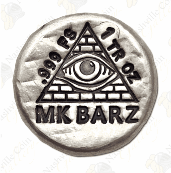 MK-Barz 1 oz .999 fine silver All Seeing Eye chunky round
