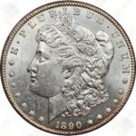 1890-CC Morgan Silver Dollar, Raw Uncirculated