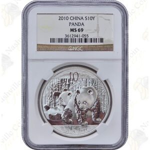 2010 China 1 oz .999 fine silver Panda - NGC MS69