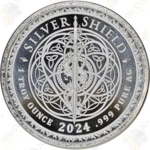 2024 Silver Shield (Golden State Mint) "Don't Tread On Me" 1 oz .999 fine silver round