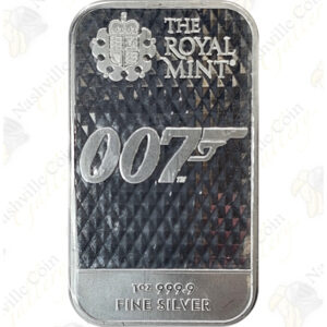 Royal Mint "007" - "Diamonds are Forever" 1 oz .9999 fine silver bar