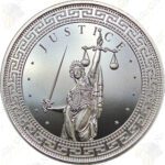 Intaglio Mint "Limited Mintage" Mint Club #6 "Justice" 1 oz .999 fine silver round