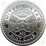 Intaglio Mint "Limited Mintage" Mint Club #5 "Liberty" 1 oz .999 fine silver round