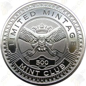 Intaglio Mint "Limited Mintage" Mint Club #5 "Liberty" 1 oz .999 fine silver round