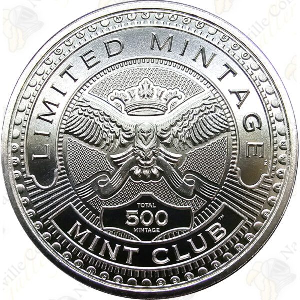 Intaglio Mint "Limited Mintage" Mint Club #5 "Liberty" 1 oz .999 fine silver round