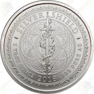 2018 Silver Shield (Golden State Mint) 1 oz .999 fine AG-47 (Molon Labe) silver round