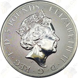 2021 Great Britain 2 oz .9999 fine silver White Greyhound of Richmond