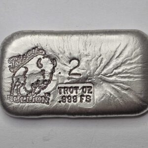 Bison Bullion 2 oz .999 fine silver bar