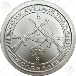 2013 Silver Shield (Golden State Mint) 1 oz .999 fine AG-47 (Molon Labe) silver round