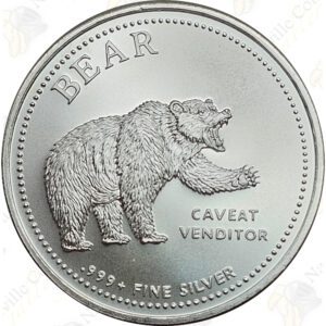 NTR Bull and Bear 1 oz .999 fine silver round
