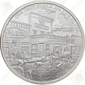 Elemetal 1 oz .999 fine silver Prospector "Gambler" round