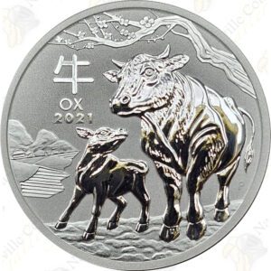 2021 Australia Lunar Series III 1-oz .9999 fine silver Year of the Ox